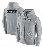 Men's Oakland Raiders Nike Gridiron Gray 2.0 Full-Zip Hoodie - Ash FengYun,baseball caps,new era cap wholesale,wholesale hats